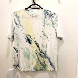 Mango cotton t shirt in abstract print NWOT